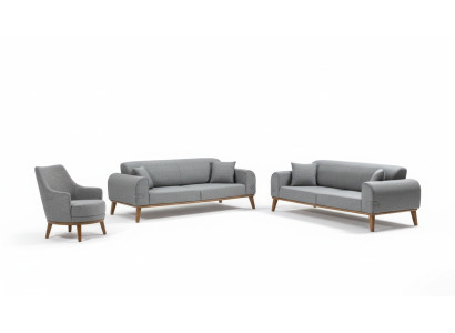 Sofa Set 3+3+1 Seater Design Sofa Upholstered Couch Modern Velvet