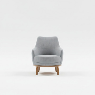 Armchair 1-seater living room recliner single-seater wood textile fabric