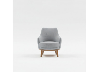 Armchair 1-seater living room recliner single-seater wood textile fabric