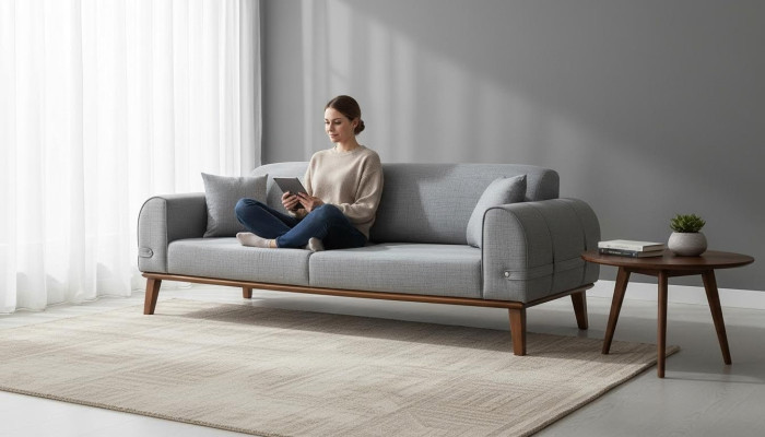 Modern sofa 3-seater design couch three-seater upholstered textile furniture