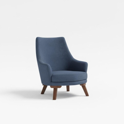 Luxury Upholstered Textile Armchair Single-Seater Sofa Upholstered Furniture Blue