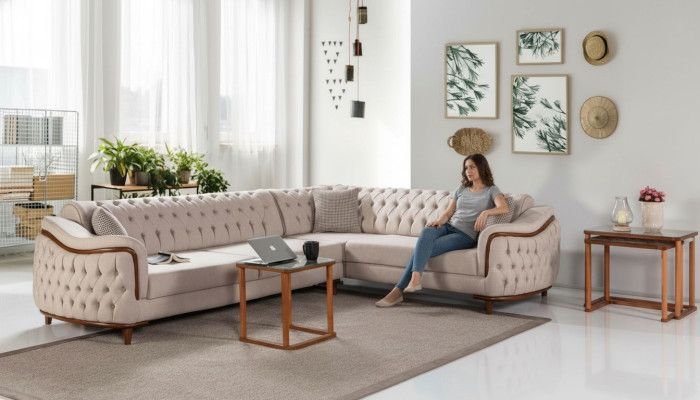 Corner sofa living landscape Chesterfield couch upholstery sofa couches furniture