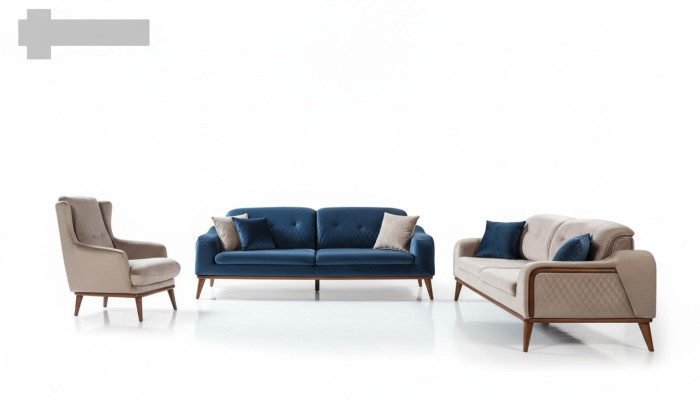 Sofa set sofas 3+3+1 seater armchair three-seater couch set textile