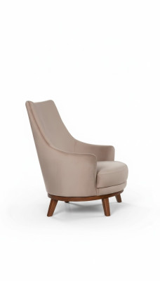 Armchair Upholstery Furniture Living Room Single-Seater Relaxing Textile Lounge Recliner Beige