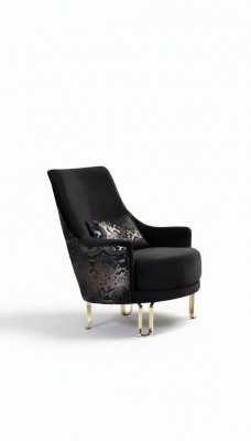 Luxury Design Armchair 1-Seater Textile Lounge Club Upholstered Furniture