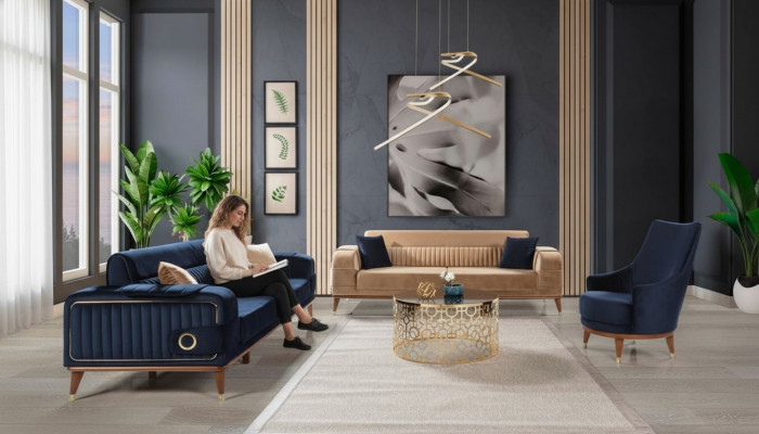 Luxury Sofa Set 3+3+1 Seater Set Design Sofa Upholstered Couch Modern