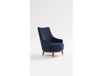Modern armchair living room 1-seater designer lounge color blue wood