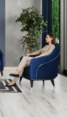Luxury Armchair 1 Seater Living Room Fabric Polyester Style Modern Design
