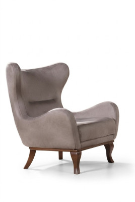 Modern armchair, single-seater designer, 1-seater, upholstered fabric, beige.