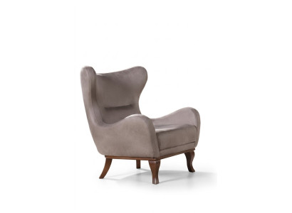 Modern armchair, single-seater designer, 1-seater, upholstered fabric, beige.