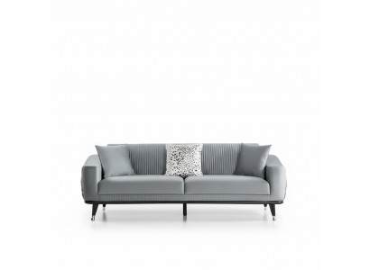 Gray Designer Couch Sofa Velvet Three-Seater Luxury Couches Furniture Sofas Fabric Textile