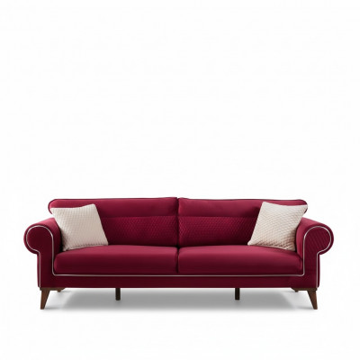 Red sofa, 3-seater, fabric sofas, couch upholstery, luxury furniture, modern three-seater