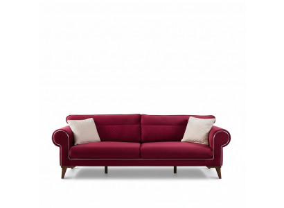 Red sofa, 3-seater, fabric sofas, couch upholstery, luxury furniture, modern three-seater