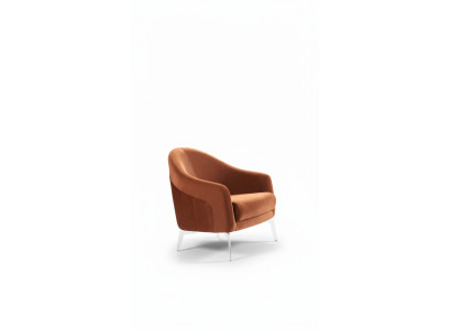 Design sofa armchair couch upholstery 1-seater textile single-seater new brown color