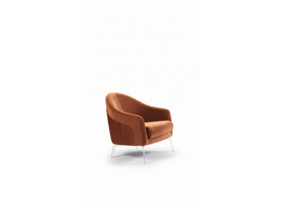 Design sofa armchair couch upholstery 1-seater textile single-seater new brown color
