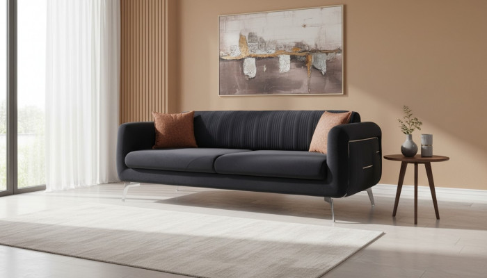 Modern couch three-seater upholstered design sofa three-seater room furniture