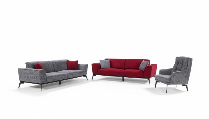 Sofa set 331 seat cushion sofa living landscape furniture red grey