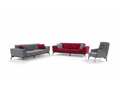 Sofa set 331 seat cushion sofa living landscape furniture red grey