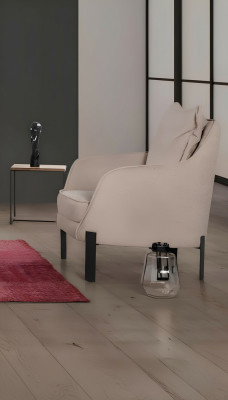 Modern armchair 1 seat living room fabric polyester style color beige