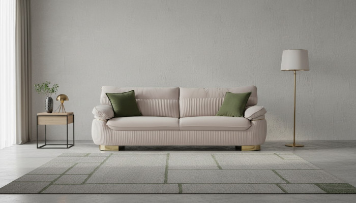 Modern sofas 3-seater soft couch upholstery design living room beige