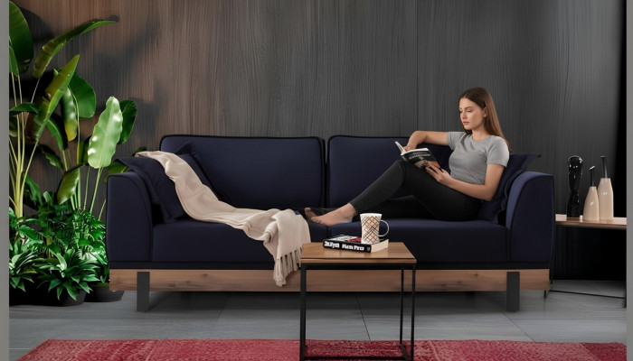 Design three-seater couch upholstered sofa modern sofas room black