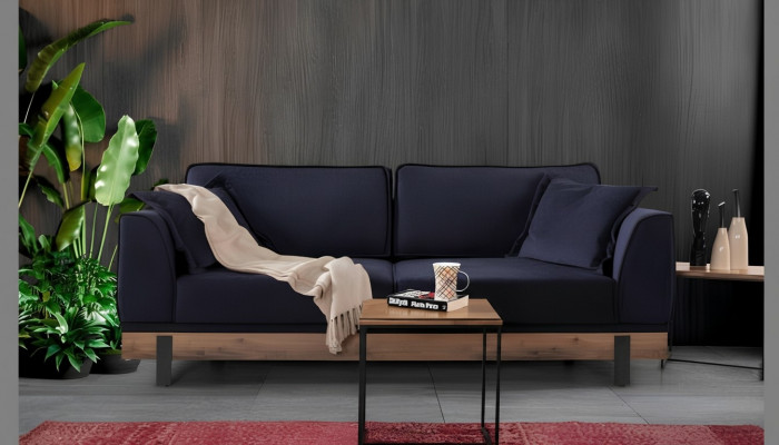 Design three-seater couch upholstered sofa modern sofas room black