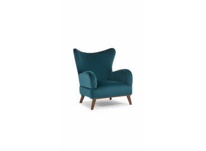 Armchair 1-seater design living room upholstery wood modern turquoise