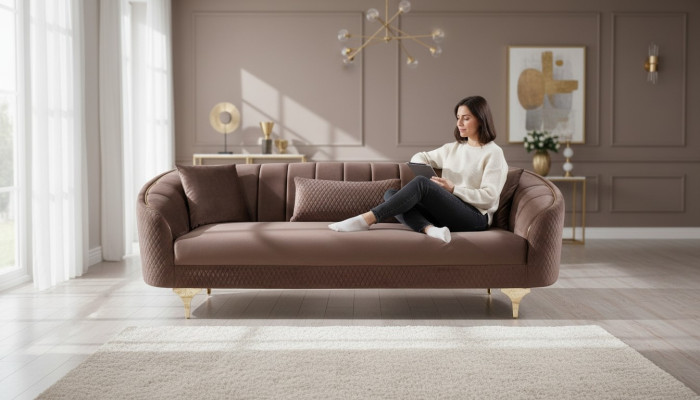 Living room sofa 3-seater couches sofas upholstered couch fabric furniture furnishings