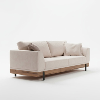 Design Couch 3 Seat Upholstered Sofa Modern Sofas Room Furniture Beige