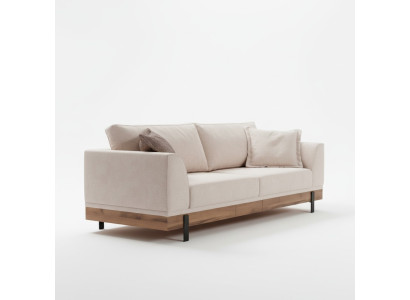 Design Couch 3 Seat Upholstered Sofa Modern Sofas Room Furniture Beige