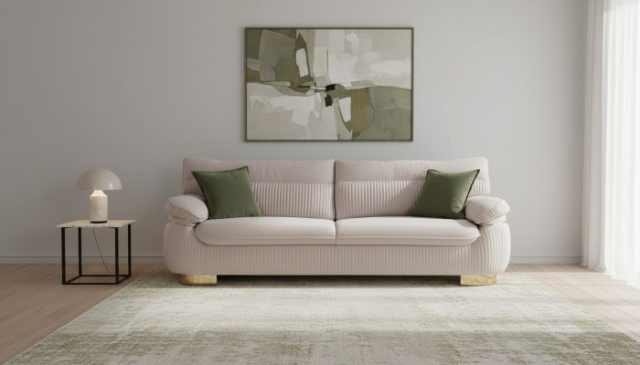 Three-seater sofa 3 seat sofa couches fabric couch furniture modern velvet soft beige