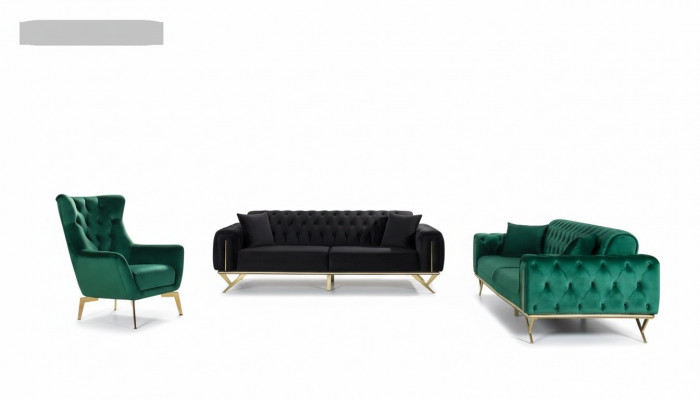 Sofa set 3+3+1 seat armchair sofas three-seater set Chesterfield