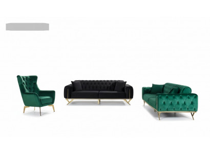 Sofa set 3+3+1 seat armchair sofas three-seater set Chesterfield
