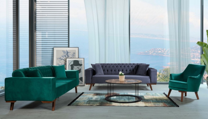 3+3+1 seating sofa set living room style couch sofa purple turquoise