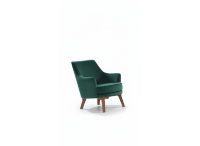 Living room armchair, 1-seater, fabric polyester, modern style design, green color.