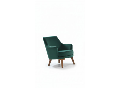 Living room armchair, 1-seater, fabric polyester, modern style design, green color.