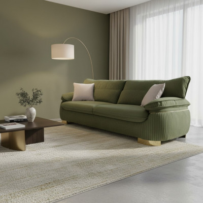 Modern textile sofas 3-seater couch upholstered furniture color green