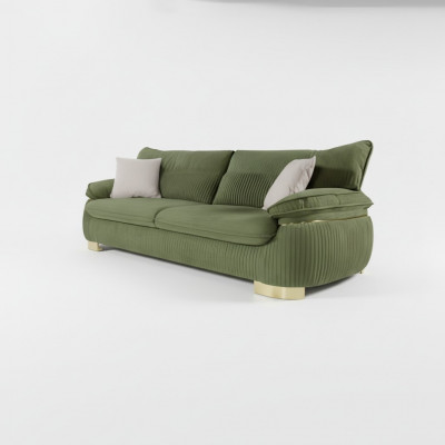 Modern textile sofas 3-seater couch upholstered furniture color green