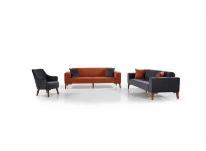 Sofa set 3+3+1 seat fabric 3-piece couch set upholstery textile