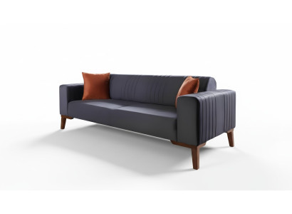 Gray three-seater couch sofas sofa elegant seating furniture sofa living room velvet