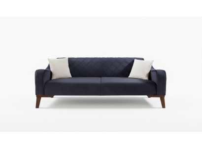 Elegant black three-seater couch sofa living room seating velvet