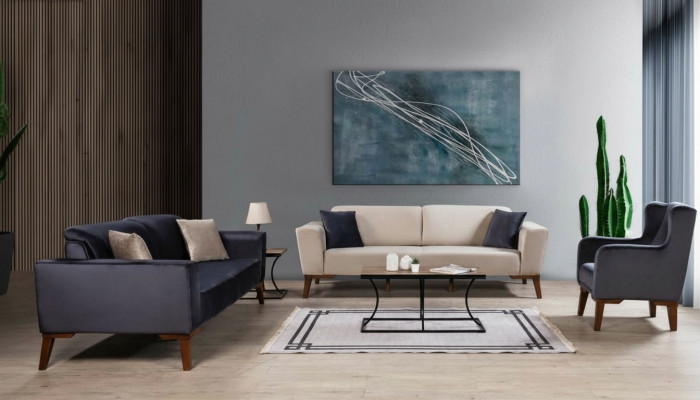 Sofa set 3+3+1 seater sofa couch set fabric armchair living room