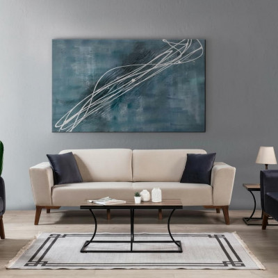 Living room sofa design three-seater modern couch beige furniture upholstery