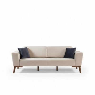 Living room sofa design three-seater modern couch beige furniture upholstery