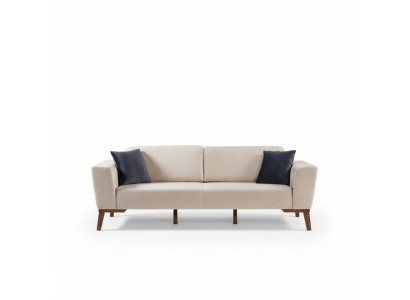 Living room sofa design three-seater modern couch beige furniture upholstery