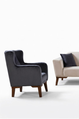Luxury armchair 1-seater designer armchair single-seater textile upholstered furniture.