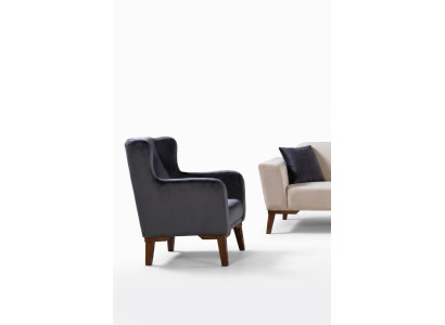 Luxury armchair 1-seater designer armchair single-seater textile upholstered furniture.