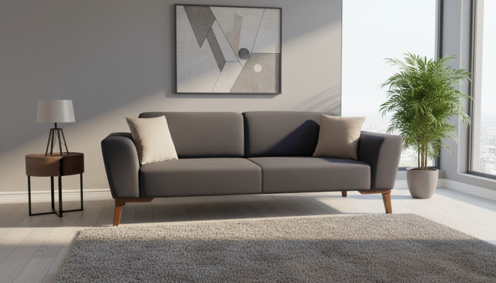 Luxury Sofa 3-Seater Designer Couches Three-Seater Upholstered Furniture Textile