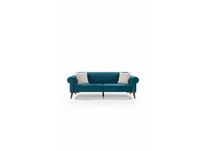 Turkish Three-Seater Couch Elegant Sofa Living Room Furniture Velvet