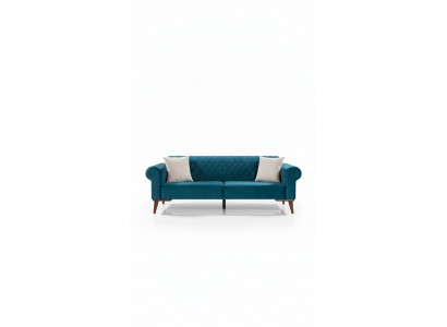 Turkish Three-Seater Couch Elegant Sofa Living Room Furniture Velvet